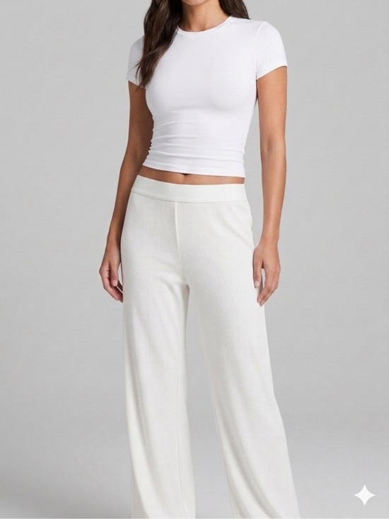 SKIMS Other - Skims Ribbed Wide-Leg Pants in White